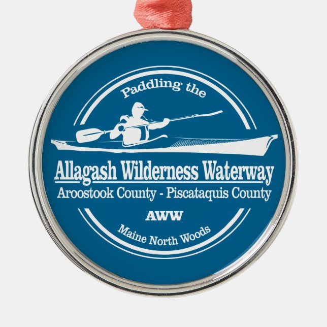 Allagash Wilderness Waterway (SK) Metal Tree Decoration (Front)