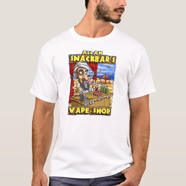 Allah Snackbar's Vape Shop Quality T-Shirt (Front)