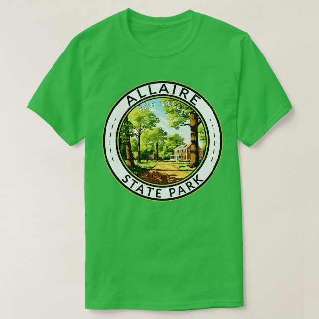 Allaire State Park New Jersey Travel Art Badge T-Shirt (Design Front)