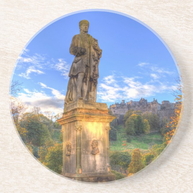Allan Ramsey And Edinburgh Castle Scotland Coaster (Front)
