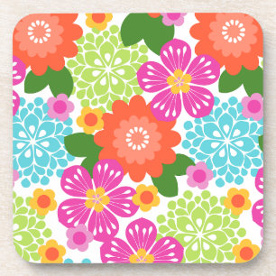 Allana Garden Hawaiian Graphical Floral - Brights Coaster