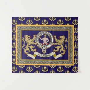 Allardice Clan Badge Personalised Blue Tapestry