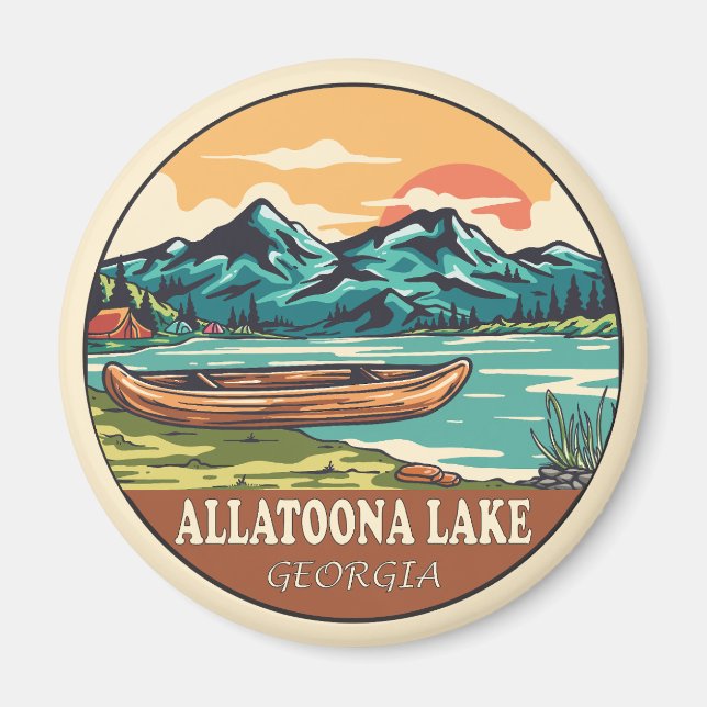 Allatoona Lake Georgia Boating Fishing Emblem Magnet (Front)