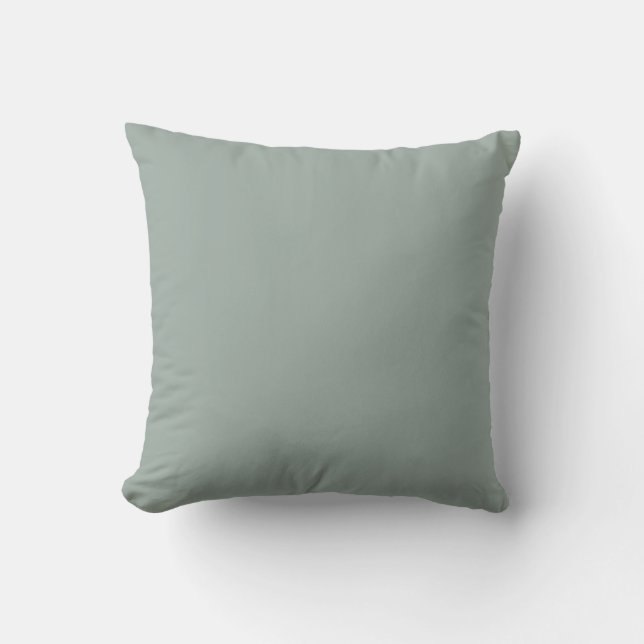 Allaying Grey Blue Green Solid Colour Cushion (Front)