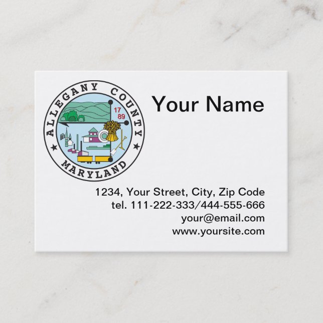 Allegany county seal business card (Front)