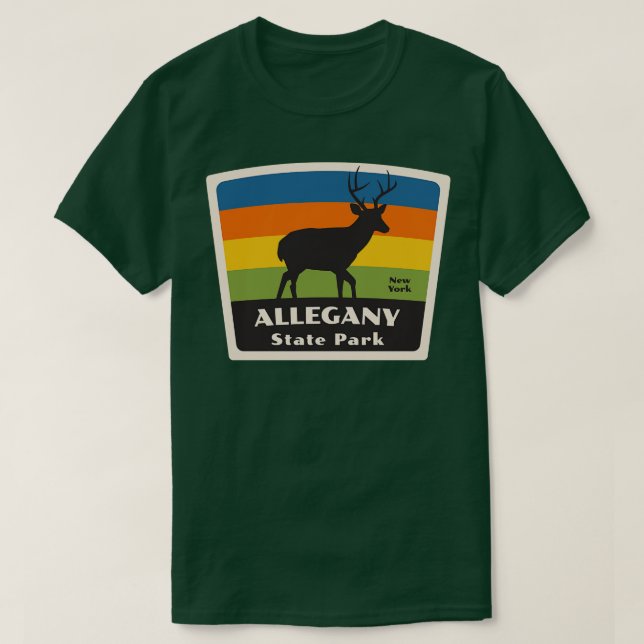 Allegany State Park New York Roaming Deer T-Shirt (Design Front)