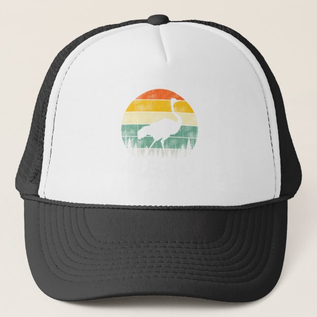 Allegedly Ostrich Retro Flightless Bird Lover Vint Trucker Hat (Front)