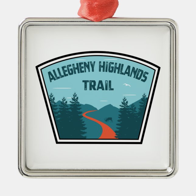Allegheny Highlands Trail Metal Tree Decoration (Front)