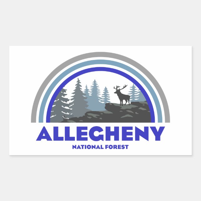 Allegheny National Forest Rainbow Deer Rectangular Sticker (Front)