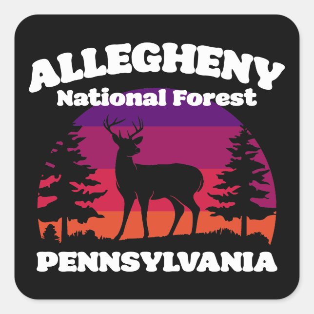 Allegheny National Forest Square Sticker (Front)