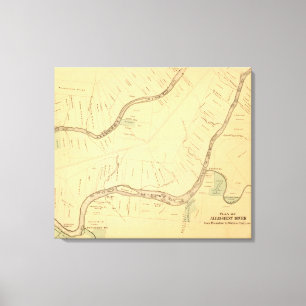 Allegheny River Pa, Map Canvas Print