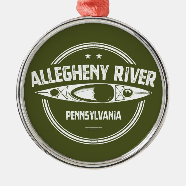 Allegheny River, Pennsylvania Metal Tree Decoration (Front)