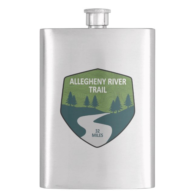 Allegheny River Trail Hip Flask (Front)