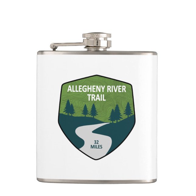 Allegheny River Trail Hip Flask (Front)