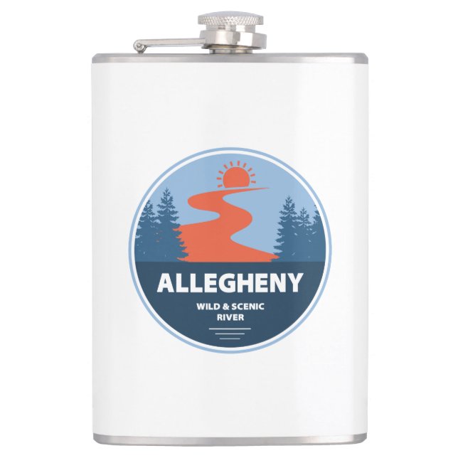 Allegheny Wild And Scenic River Hip Flask (Front)
