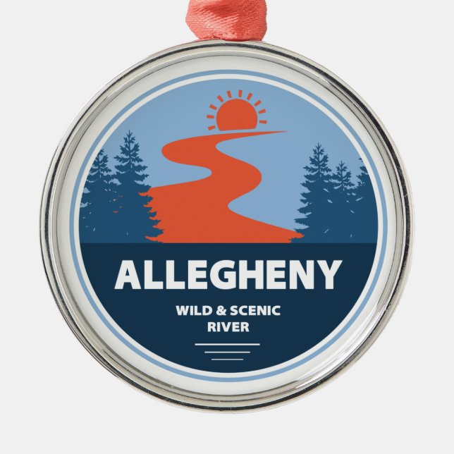 Allegheny Wild And Scenic River Metal Tree Decoration (Front)