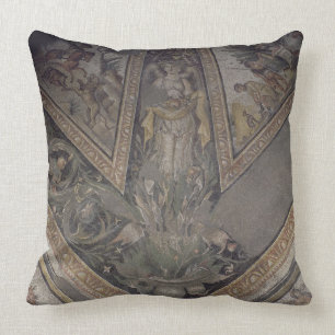 Allegorical figure of Autumn, detail of a mosaic p Cushion