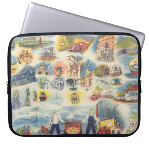 Allegorical map of Mexico City and Environs Laptop Sleeve