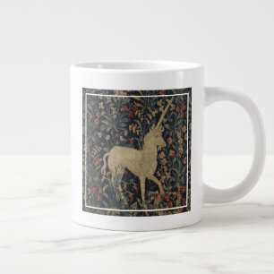 Allegorical "Millefleurs" Tapestry with Animals Large Coffee Mug