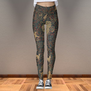 Allegorical Millefleurs Tapestry with Animals Leggings
