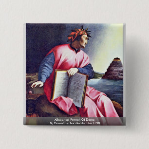Allegorical Portrait Of Dante 15 Cm Square Badge