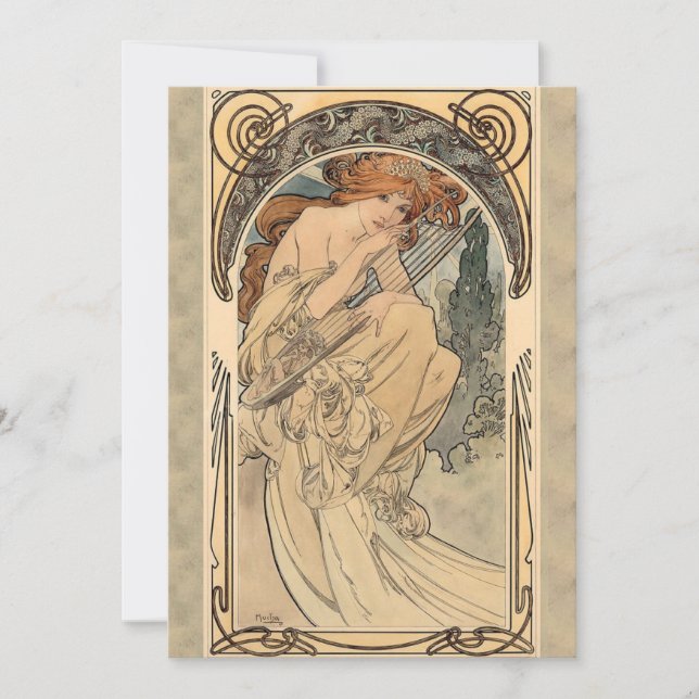 Allegorie de la Musique by Alphonse Mucha Card (Front)