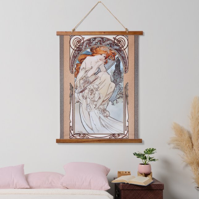 Allegorie de la Musique by Alphonse Mucha Hanging Tapestry (Bedroom)