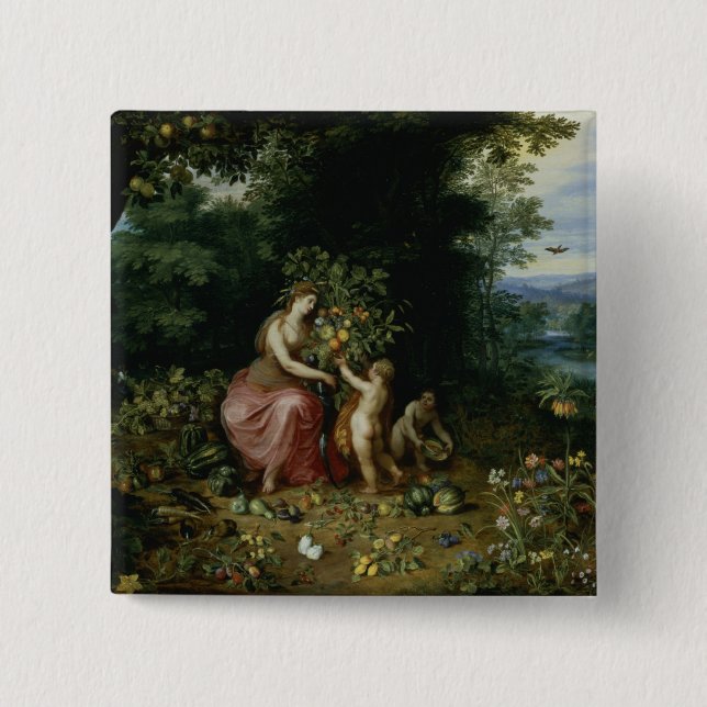 Allegory of Abundance 15 Cm Square Badge (Front)