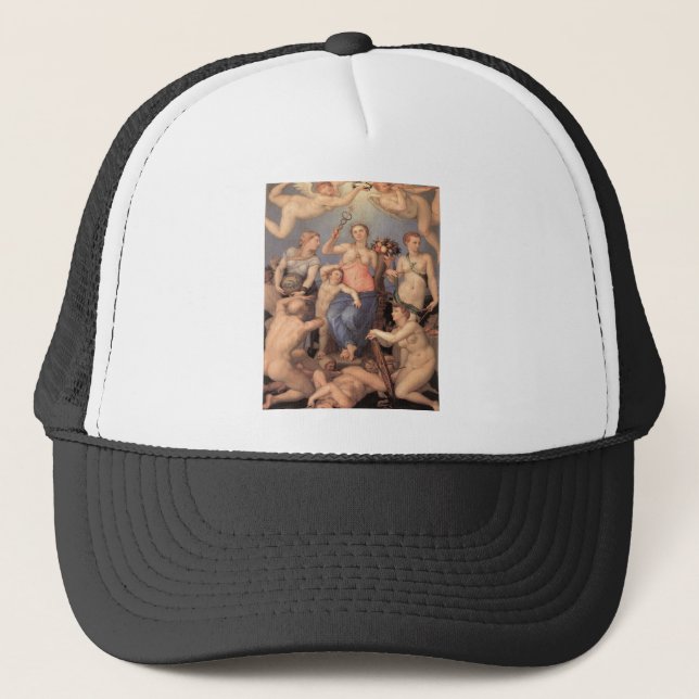 Allegory of Happiness by Agnolo Bronzino Trucker Hat (Front)