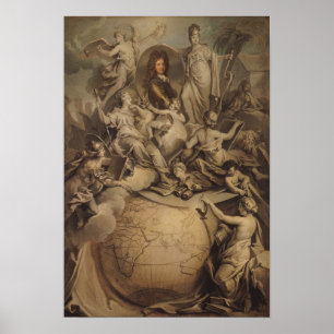 Allegory of Philippe II  Duke of Orleans, 1718 Poster