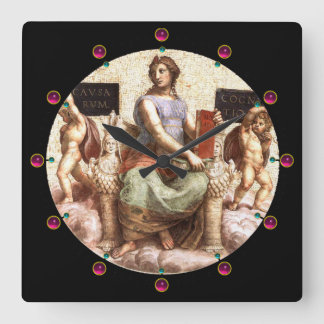 ALLEGORY OF PHILOSOPHY SQUARE WALL CLOCK