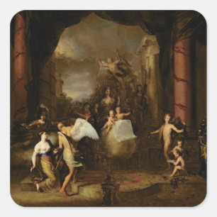 Allegory of the city of Amsterdam Square Sticker