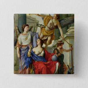 Allegory of the Regency of Anne of Austria 1648 15 Cm Square Badge