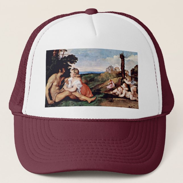 Allegory Of The Three Ages Of Man By Tizian Trucker Hat (Front)