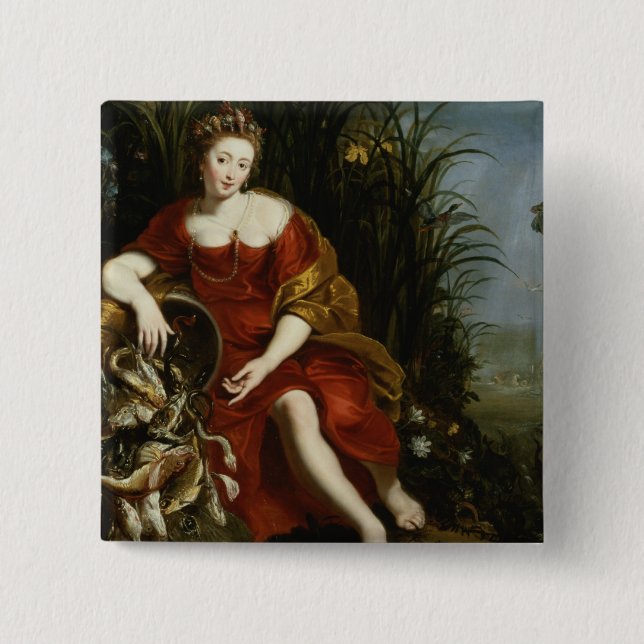 Allegory of Water 15 Cm Square Badge (Front)