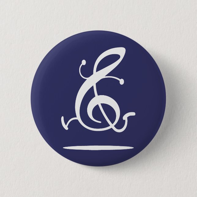 Allegro Clef 6 Cm Round Badge (Front)