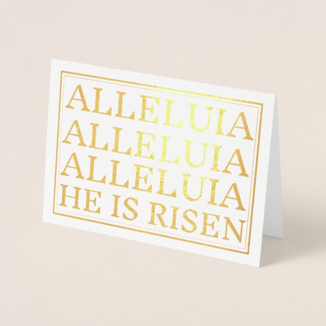 Alleluia Catholic Easter Greeting Foil Card (Front)