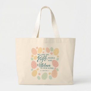 Alleluia Easter Eggs Large Tote Bag