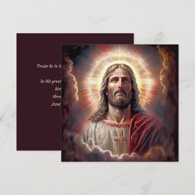 Alleluia! Hi is Risen! Jesus Christ Painting Holiday Card (Front/Back)