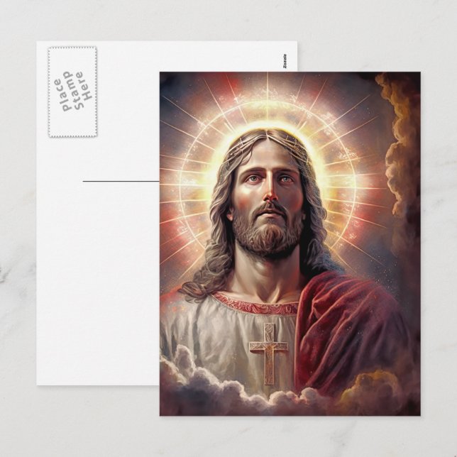 Alleluia! Hi is Risen! Jesus Christ Painting Holiday Postcard (Front/Back)