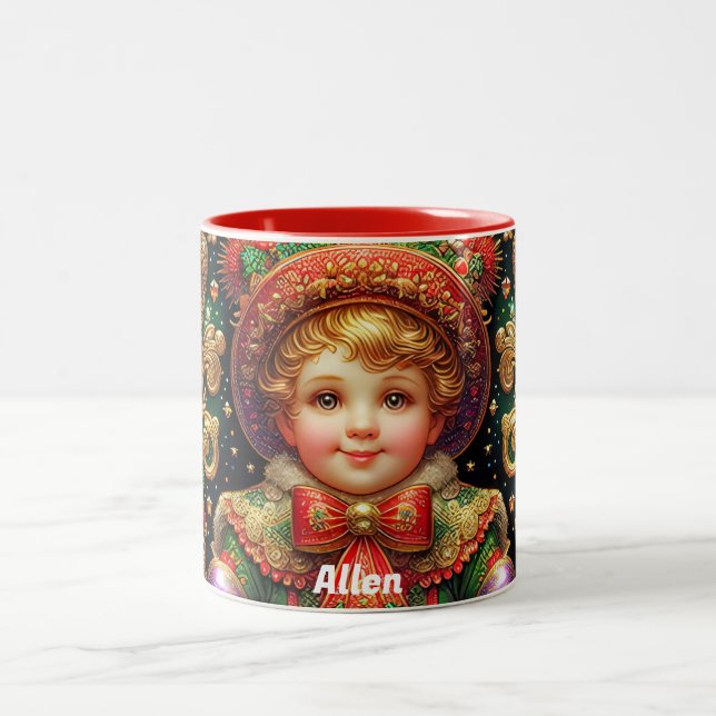 ALLEN ~ CHRISTMAS CHILD ~  Two-Tone COFFEE MUG (Center)