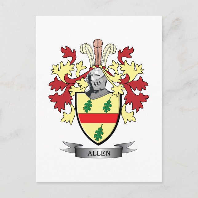Allen Coat of Arms Postcard (Front)