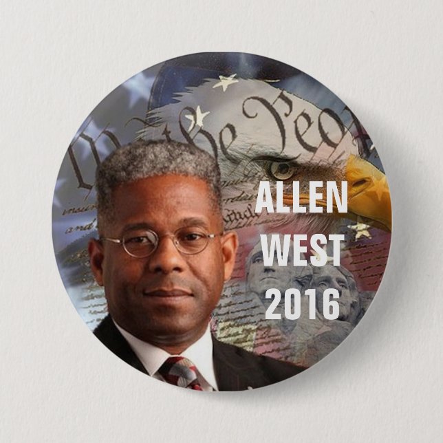 ALLEN WEST 2016 7.5 CM ROUND BADGE (Front)