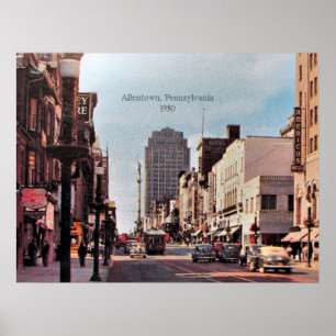 Allentown, Pennsylvania 1950 cityscape Poster