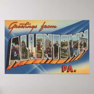 Allentown, Pennsylvania - Large Letter Scenes Poster