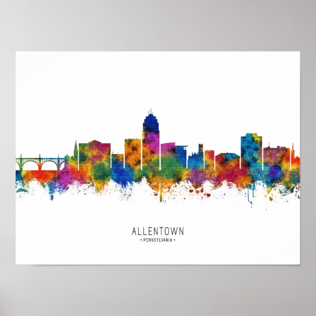 Allentown Pennsylvania Skyline Poster (Front)