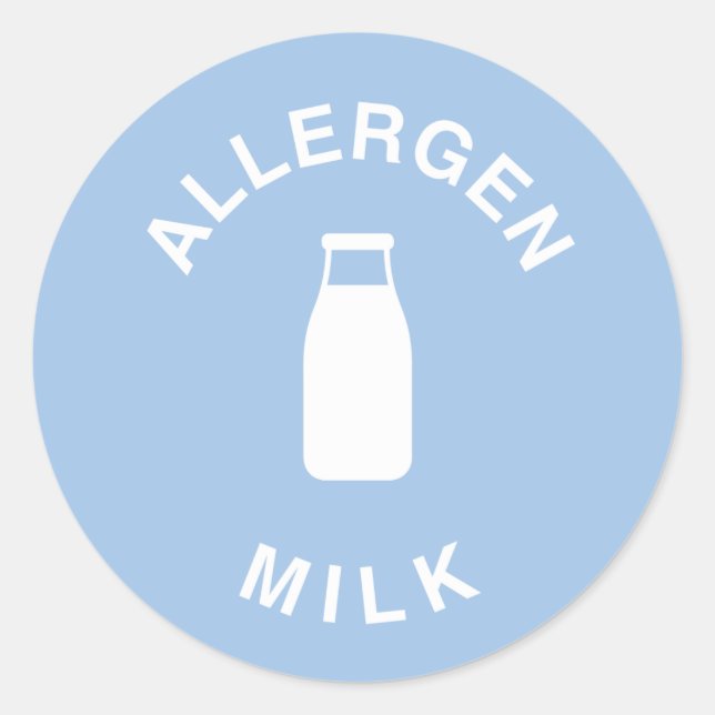 Allergen Milk - Warning: Contains Milk Classic Round Sticker (Front)