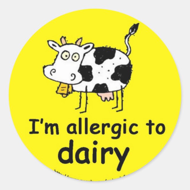 Allergic to Dairy Classic Round Sticker (Front)