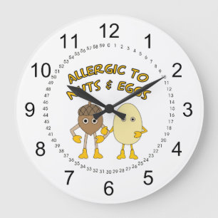 Allergic to Nuts and Eggs Large Clock