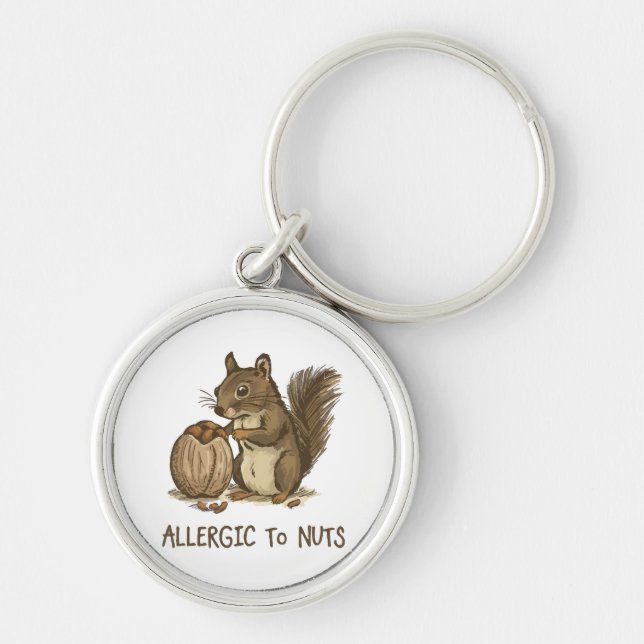 Allergic to Nuts Key Ring (Front)